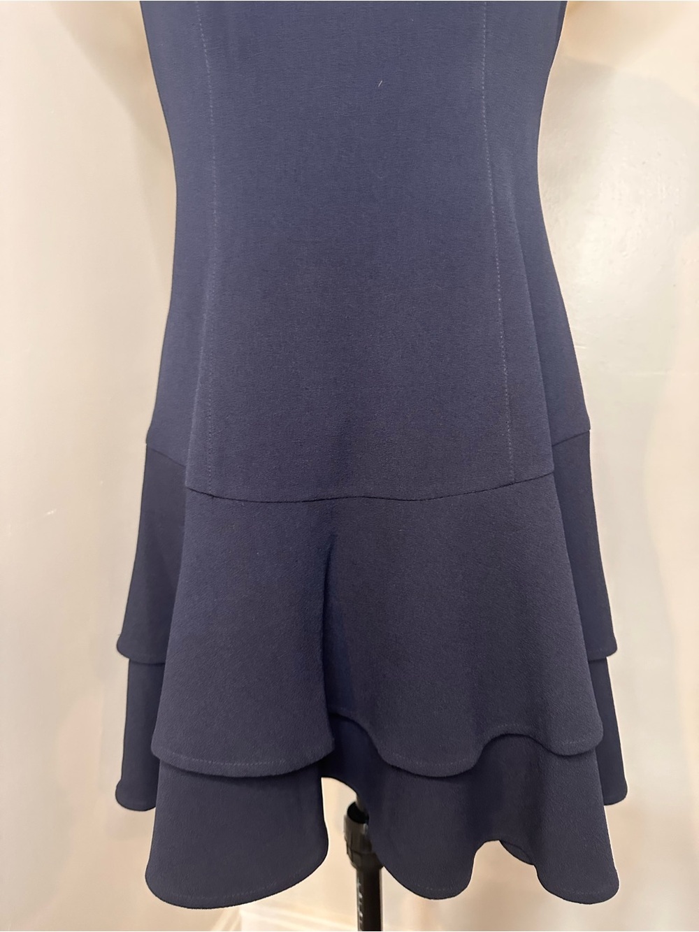 Eliza J Navy tailored Short-Sleeve Fit & Flare Midi Dress - Picture 3 of 9